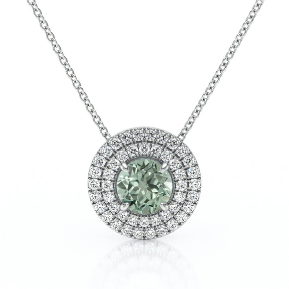 Collier entourage saphir vert diamant Coup de Foudre - 6