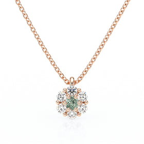 Collier entourage saphir vert diamant Pour la Vie - 9