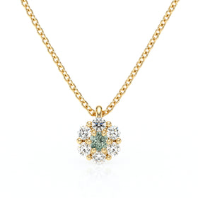 Collier entourage saphir vert diamant Pour la Vie - 9