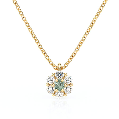 Collier entourage saphir vert diamant Pour la Vie - 9