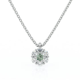 Collier entourage saphir vert diamant Pour la Vie - 9