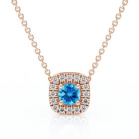 Collier topaze entourage diamant Coup de Foudre - 1