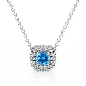 Collier topaze entourage diamant Coup de Foudre - 1