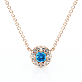 Collier topaze entourage diamant Coup de Foudre - 2
