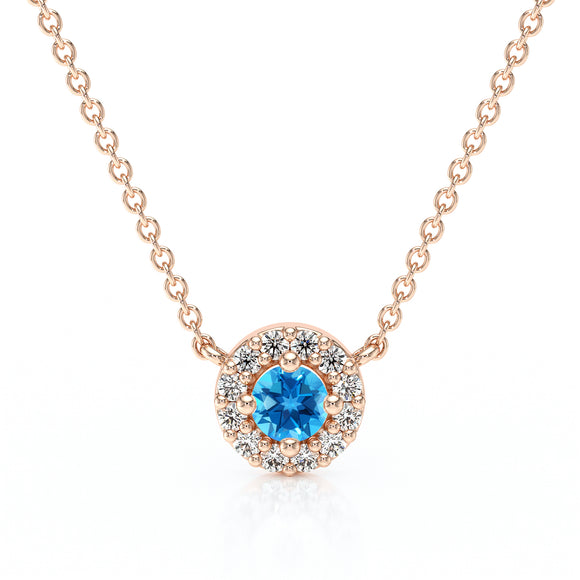 Collier topaze entourage diamant Coup de Foudre - 2