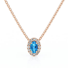 Collier topaze entourage diamant Coup de Foudre - 3