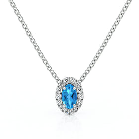 Collier topaze entourage diamant Coup de Foudre - 3