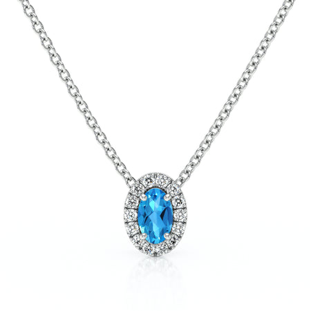 Collier topaze entourage diamant Coup de Foudre - 3