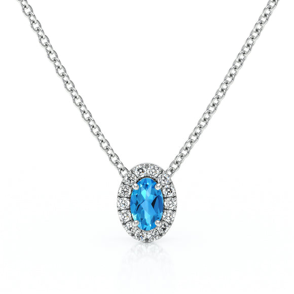 Collier topaze entourage diamant Coup de Foudre - 3