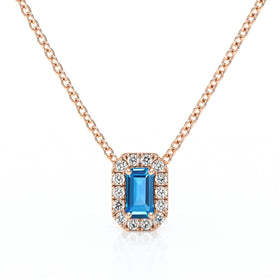 Collier topaze entourage diamant Coup de Foudre - 4