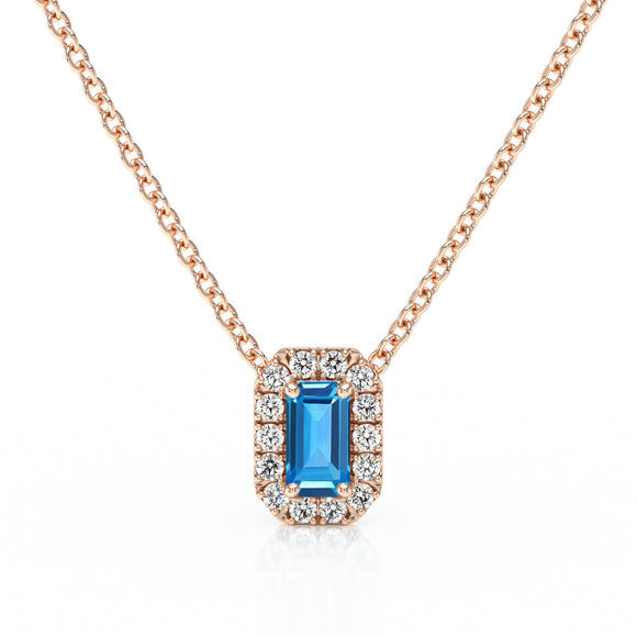 Collier topaze entourage diamant Coup de Foudre - 4