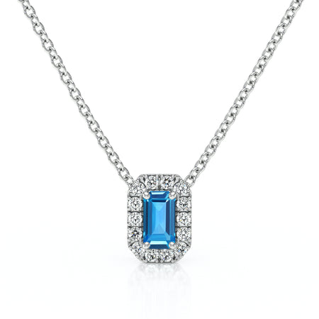 Collier topaze entourage diamant Coup de Foudre - 4