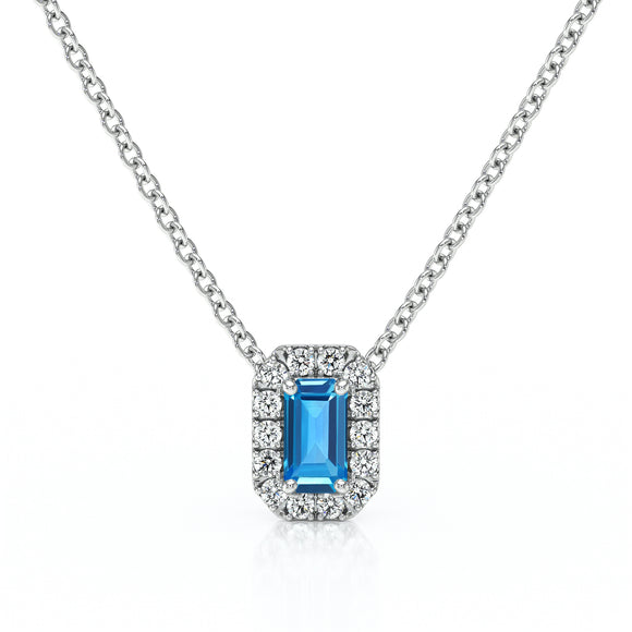 Collier topaze entourage diamant Coup de Foudre - 4