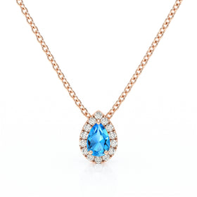 Collier topaze entourage diamant Coup de Foudre - 5