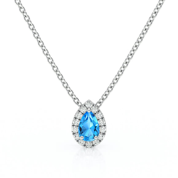 Collier topaze entourage diamant Coup de Foudre - 5