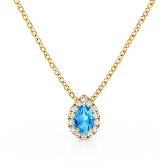 Collier topaze entourage diamant Coup de Foudre - 5