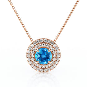 Collier entourage topaze diamant Coup de Foudre - 6