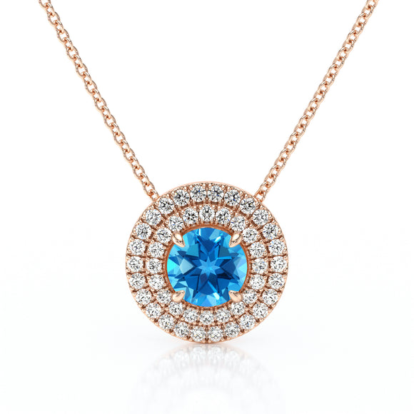 Collier entourage topaze diamant Coup de Foudre - 6