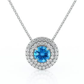 Collier entourage topaze diamant Coup de Foudre - 6