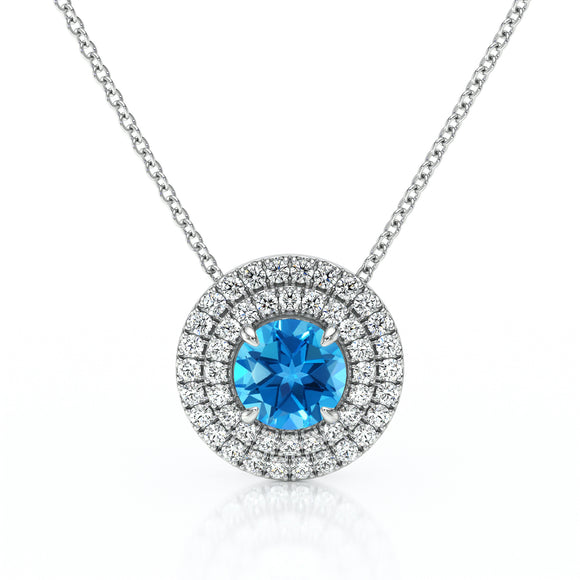 Collier entourage topaze diamant Coup de Foudre - 6