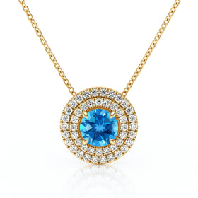 Collier entourage topaze diamant Coup de Foudre - 6