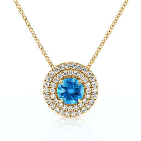 Collier entourage topaze diamant Coup de Foudre - 6