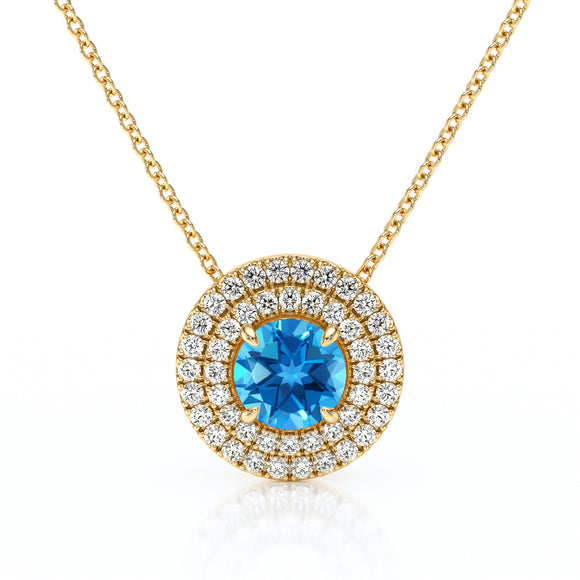 Collier entourage topaze diamant Coup de Foudre - 6