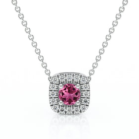 Collier tourmaline entourage diamant Coup de Foudre - 1