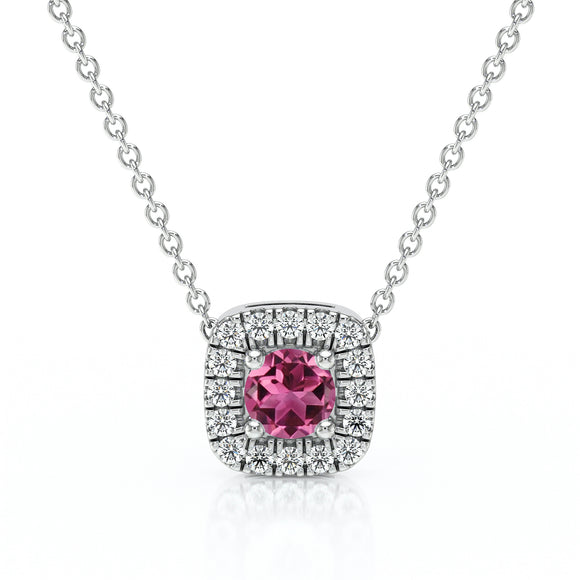 Collier tourmaline entourage diamant Coup de Foudre - 1
