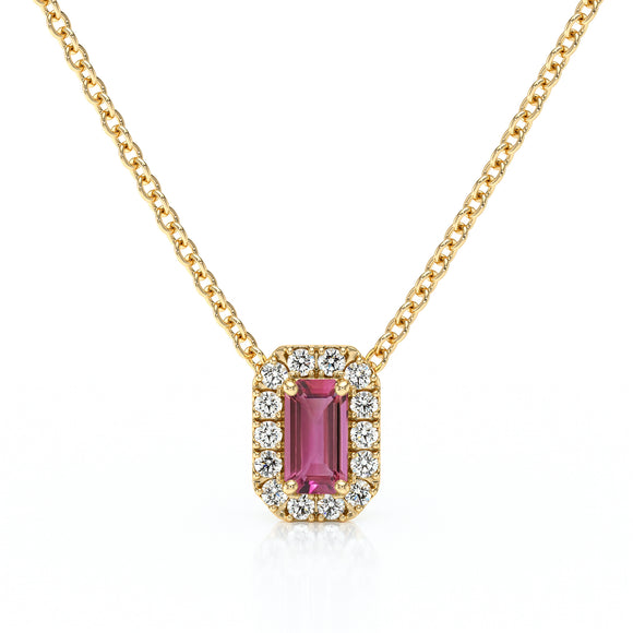 Collier tourmaline entourage diamant Coup de Foudre - 4