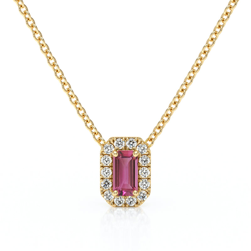 Collier tourmaline entourage diamant Coup de Foudre - 4