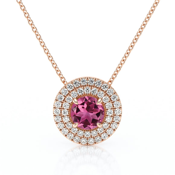 Collier entourage tourmaline diamant Coup de Foudre - 6