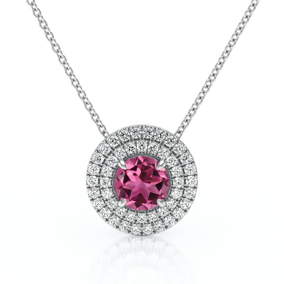 Collier entourage tourmaline diamant Coup de Foudre - 6
