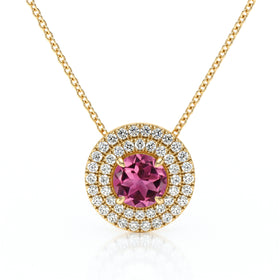 Collier entourage tourmaline diamant Coup de Foudre - 6