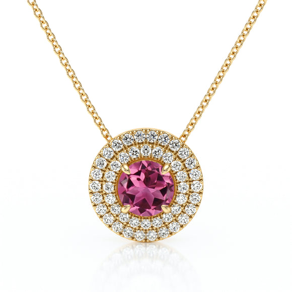 Collier entourage tourmaline diamant Coup de Foudre - 6