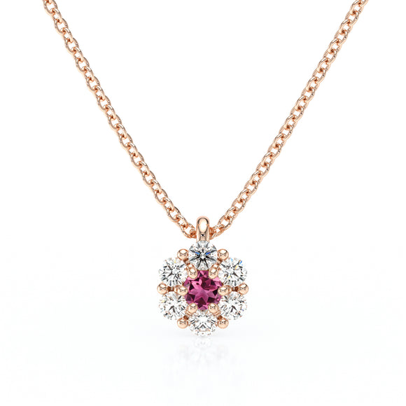 Collier entourage tourmaline diamant Pour la Vie - 9