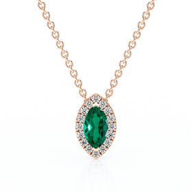 Collier émeraude entourage diamant Coup de Foudre - 8
