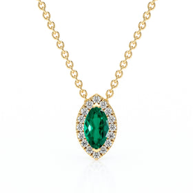 Collier émeraude entourage diamant Coup de Foudre - 8