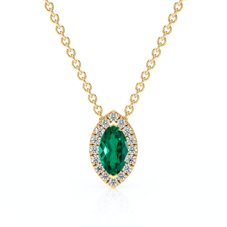 Collier émeraude entourage diamant Coup de Foudre - 8
