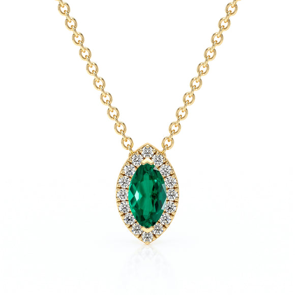 Collier émeraude entourage diamant Coup de Foudre - 8