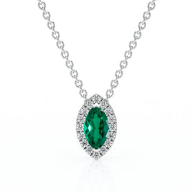 Collier émeraude entourage diamant Coup de Foudre - 8