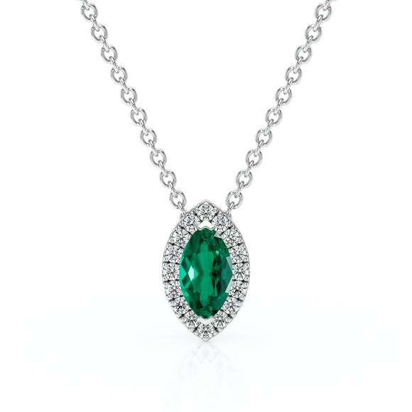 Collier émeraude entourage diamant Coup de Foudre - 8