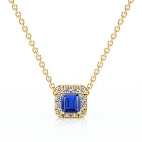 Collier saphir entourage diamant Coup de Foudre - 7
