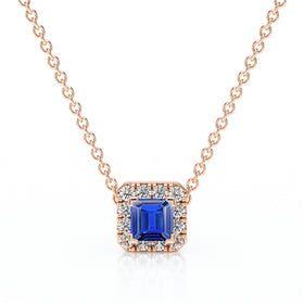 Collier saphir entourage diamant Coup de Foudre - 7