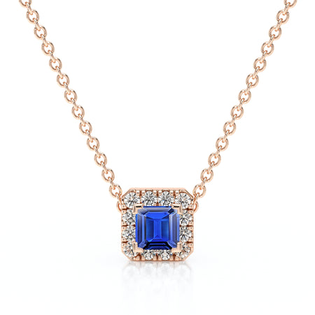 Collier saphir entourage diamant Coup de Foudre - 7