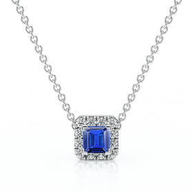 Collier saphir entourage diamant Coup de Foudre - 7