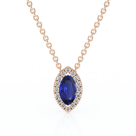 Collier saphir entourage diamant Coup de Foudre - 8