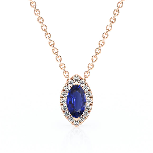 Collier saphir entourage diamant Coup de Foudre - 8