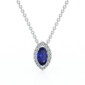 Collier saphir entourage diamant Coup de Foudre - 8