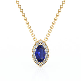 Collier saphir entourage diamant Coup de Foudre - 8